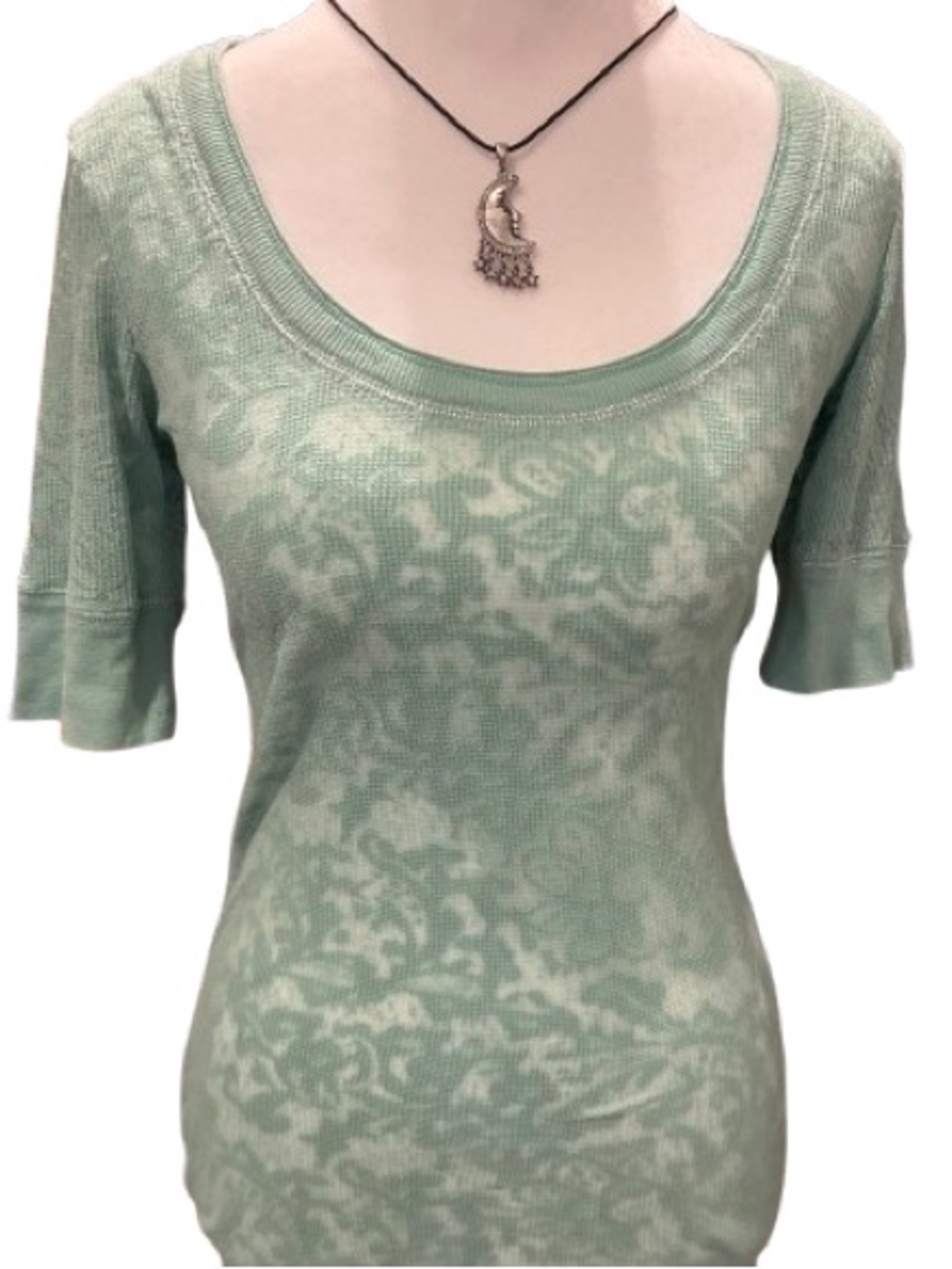 Vtg VANITY Waffle Knit Thermal Top Burnout Y2K Grunge Fairy Indie Sleaze Size L